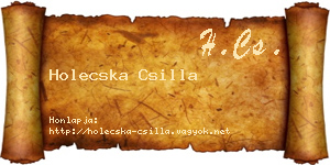 Holecska Csilla névjegykártya